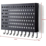 Wall Mount Earring Jewelry Hanger Organizer Holder with 109 Holes and 19 Hooks (Black) - Home & Garden > Storage