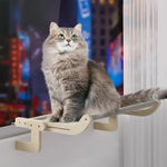 Wall-Mounted Cat Hammock Bed-Wooden Frame Comfortable and Space-Saving Design for Pets - Pet Care > Cat Supplies > Cat