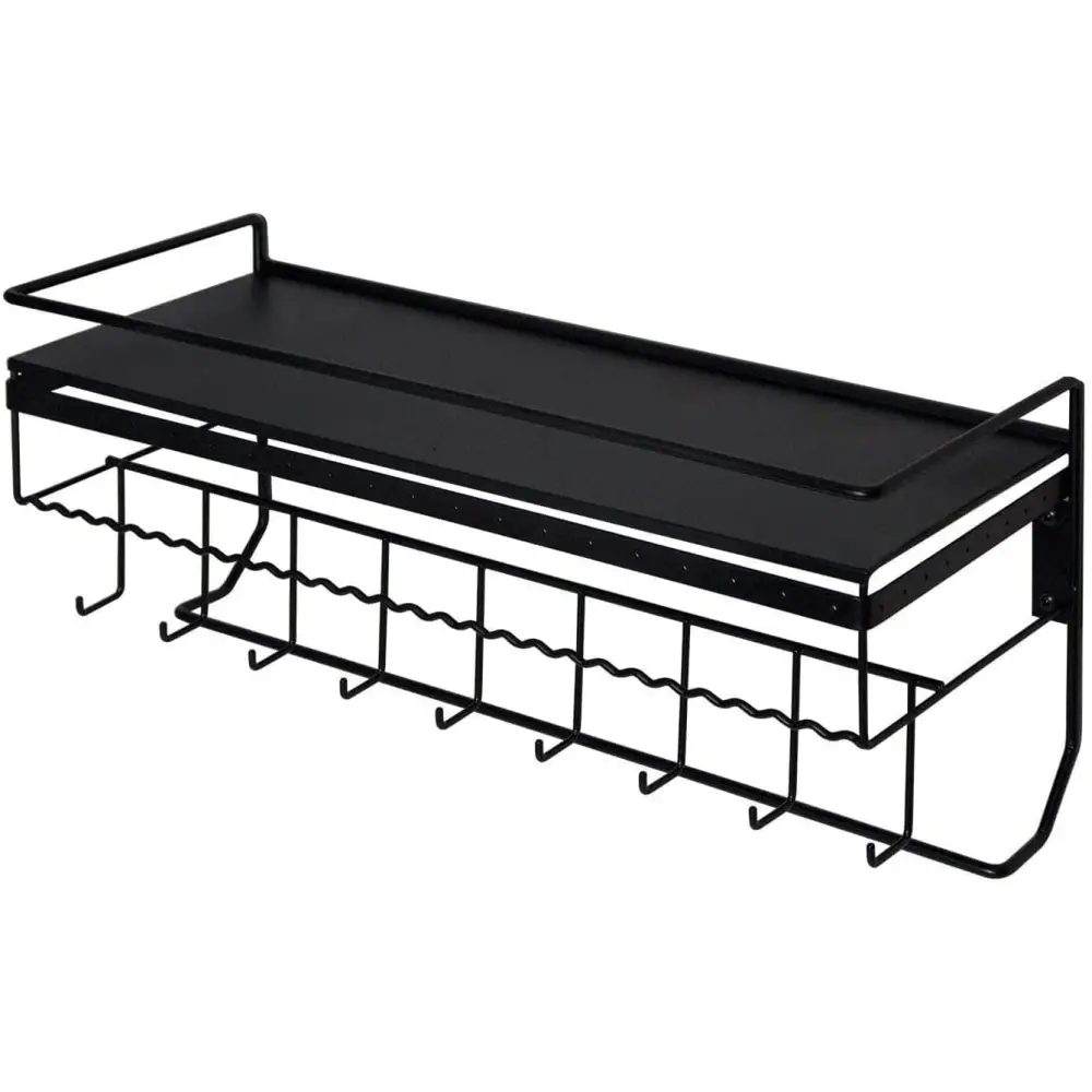 Wall Mounted Classic Black Iron Designer for Cosmetics and Jewelry Storage Shelf - Home & Garden > Storage