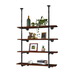 Wall Shelves Display Bookshelf Industrial DIY Pipe Shelf Rustic Brackets - Furniture > Office