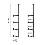 Wall Shelves Display Bookshelf Industrial DIY Pipe Shelf Rustic Brackets - Furniture > Office