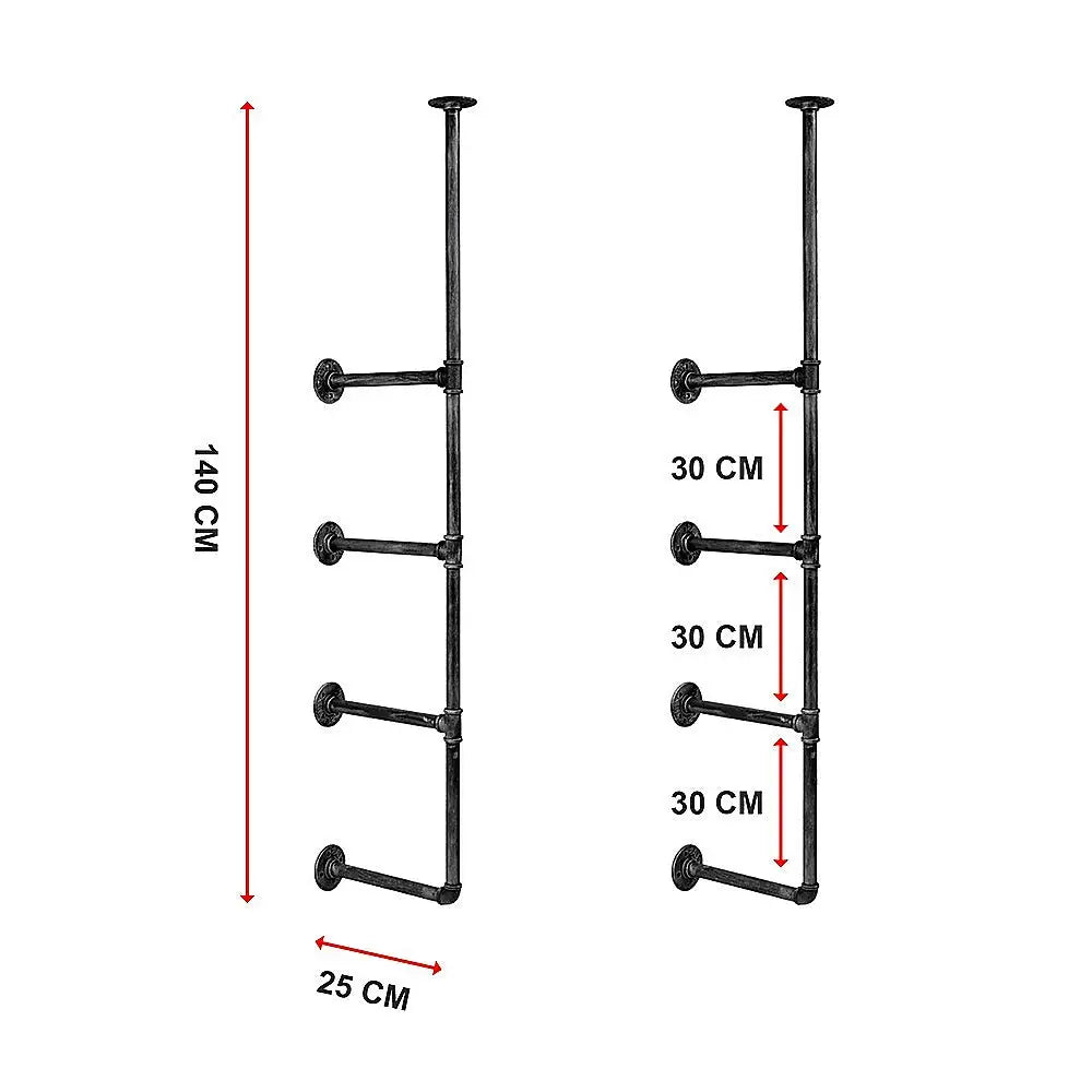 Wall Shelves Display Bookshelf Industrial DIY Pipe Shelf Rustic Brackets - Furniture > Office