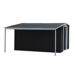 Wallaroo 10x8ft Zinc Steel Garden Shed with Open Storage - Black - Home & Garden > Storage
