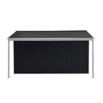 Wallaroo 10x8ft Zinc Steel Garden Shed with Open Storage - Black - Home & Garden > Storage