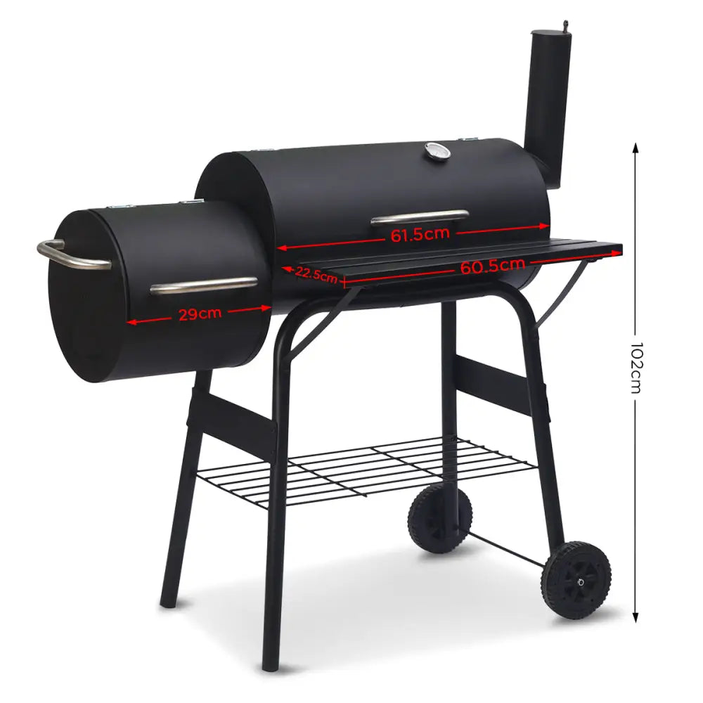 Wallaroo 2-in-1 Outdoor Barbecue Grill & Offset Smoker - Home & Garden > BBQ
