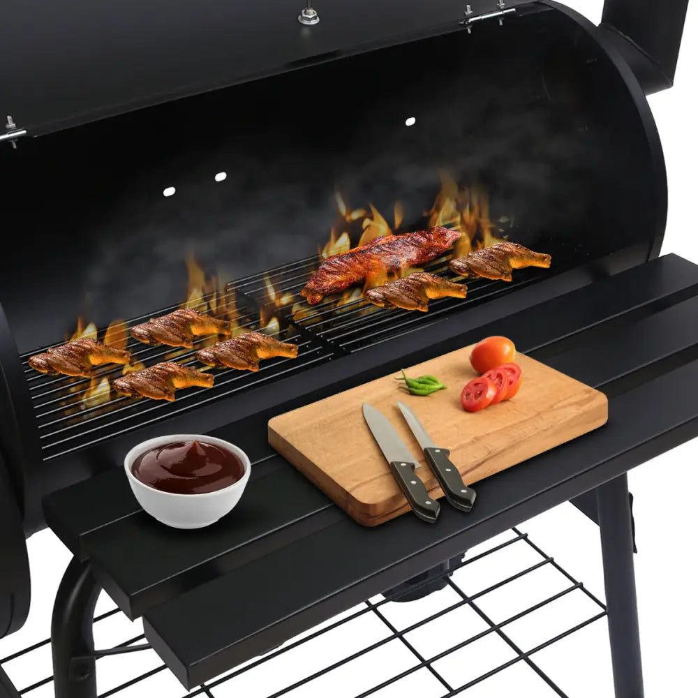 Wallaroo 2-in-1 Outdoor Barbecue Grill & Offset Smoker - Home & Garden > BBQ