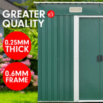 Wallaroo 4ft x 8ft Garden Shed Flat Roof Outdoor Storage - Green - Home & Garden > Storage