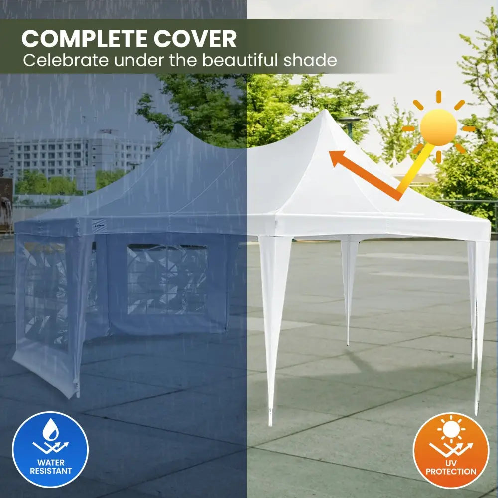 Wallaroo 6x4.5m Wedding Gazebo Marquee with Sidewalls - Home & Garden > Shading