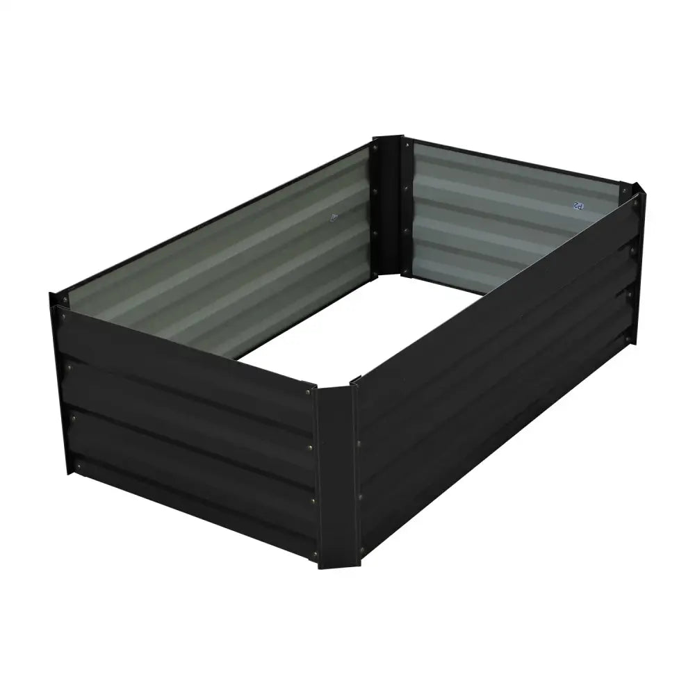 Wallaroo Garden Bed 100 x 60 x 30cm Galvanized Steel - Black - Home & Garden > Garden Beds