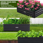 Wallaroo Garden Bed 100 x 60 x 30cm Galvanized Steel - Black - Home & Garden > Garden Beds