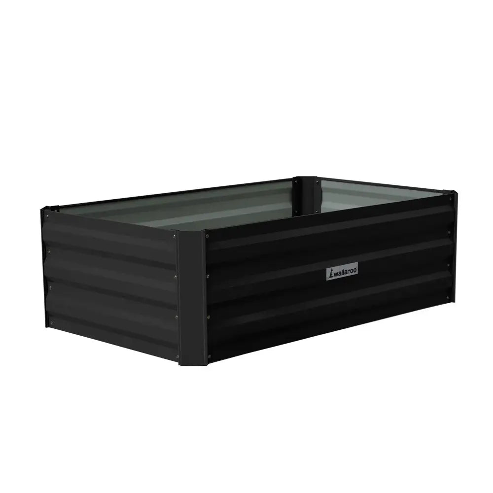 Wallaroo Garden Bed 100 x 60 x 30cm Galvanized Steel - Black - Home & Garden > Garden Beds