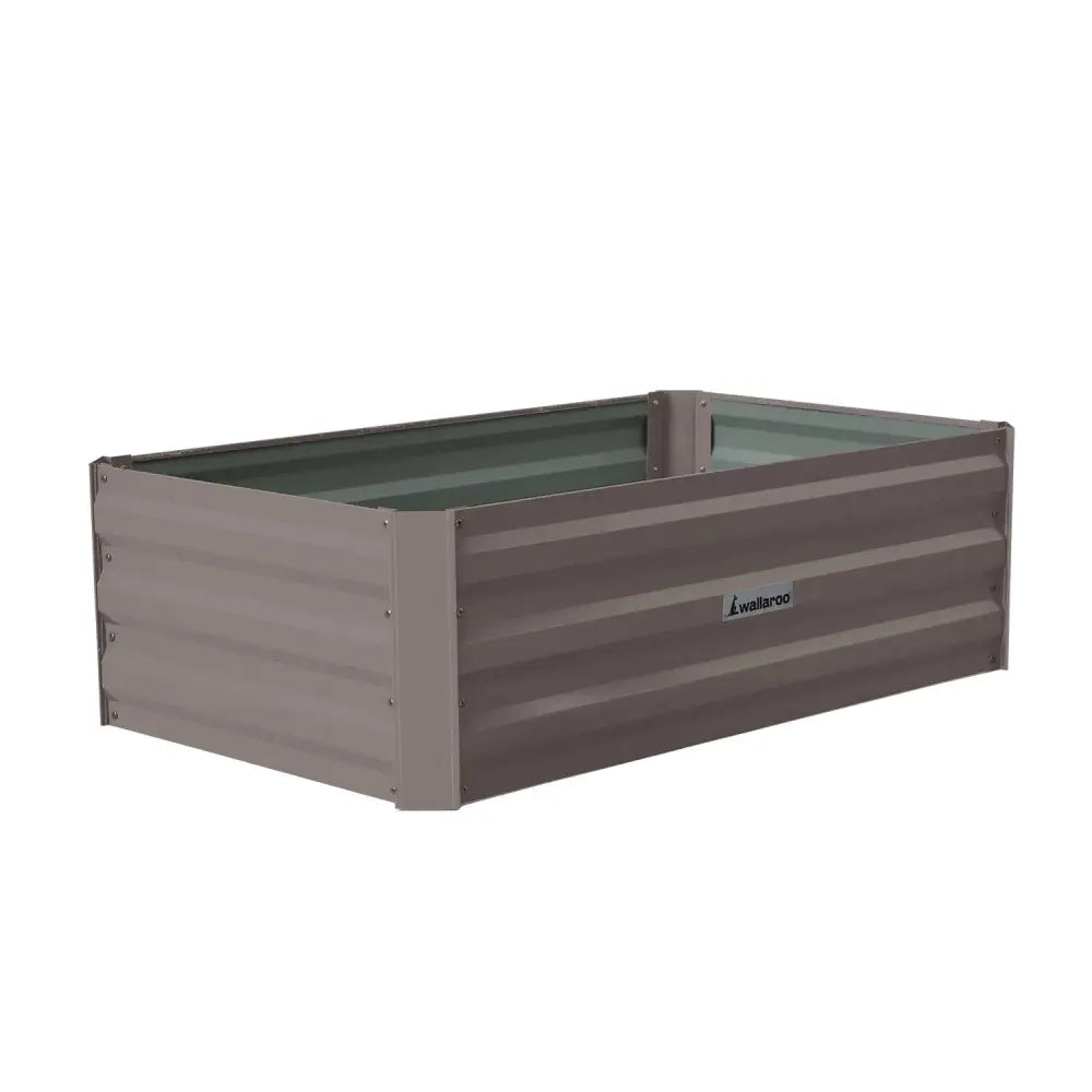 Wallaroo Garden Bed 100 x 60 x 30cm Galvanized Steel - Grey - Home & Garden > Garden Beds