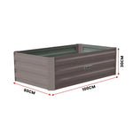 Wallaroo Garden Bed 100 x 60 x 30cm Galvanized Steel - Grey - Home & Garden > Garden Beds