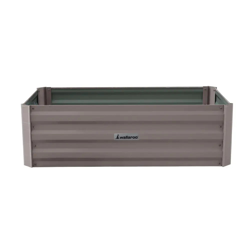 Wallaroo Garden Bed 100 x 60 x 30cm Galvanized Steel - Grey - Home & Garden > Garden Beds