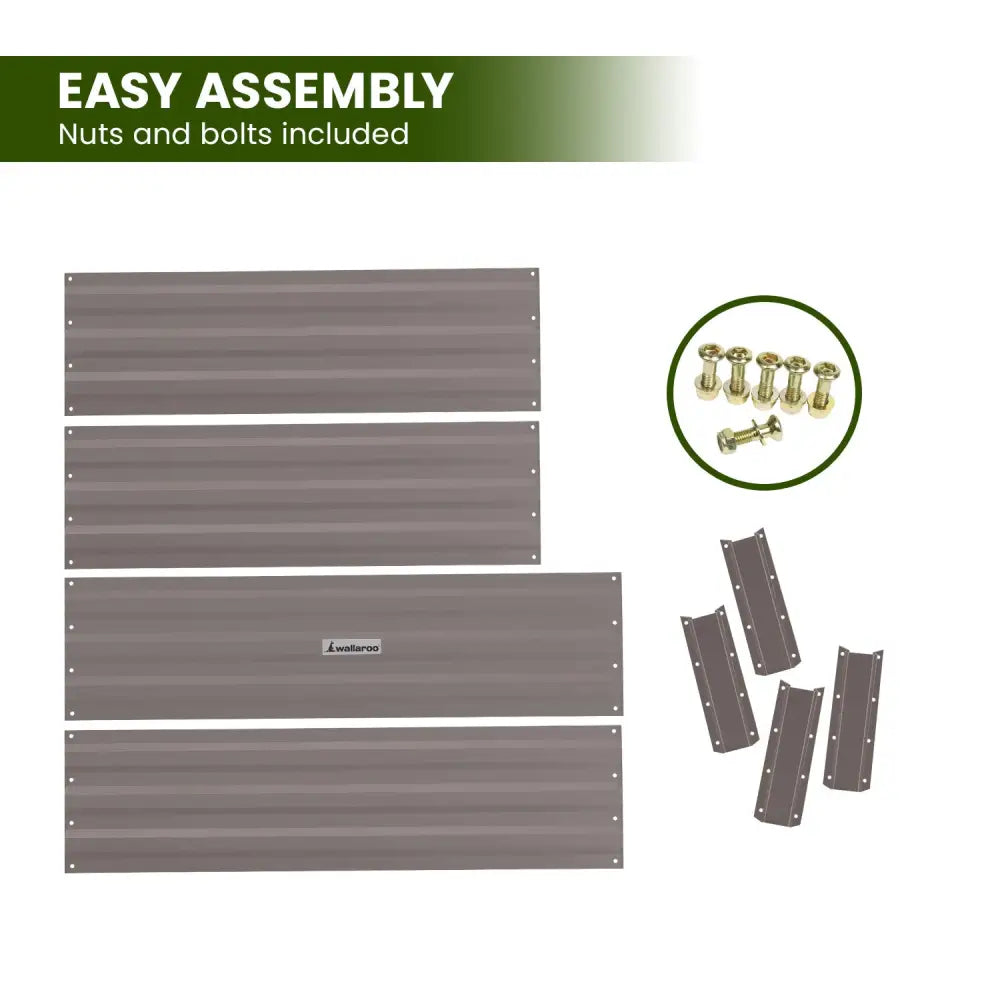 Wallaroo Garden Bed 100 x 60 x 30cm Galvanized Steel - Grey - Home & Garden > Garden Beds