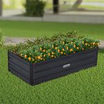 Wallaroo Garden Bed 120 x 60 x 30cm Galvanized Steel - Black - Home & Garden > Garden Beds