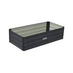 Wallaroo Garden Bed 120 x 60 x 30cm Galvanized Steel - Black - Home & Garden > Garden Beds