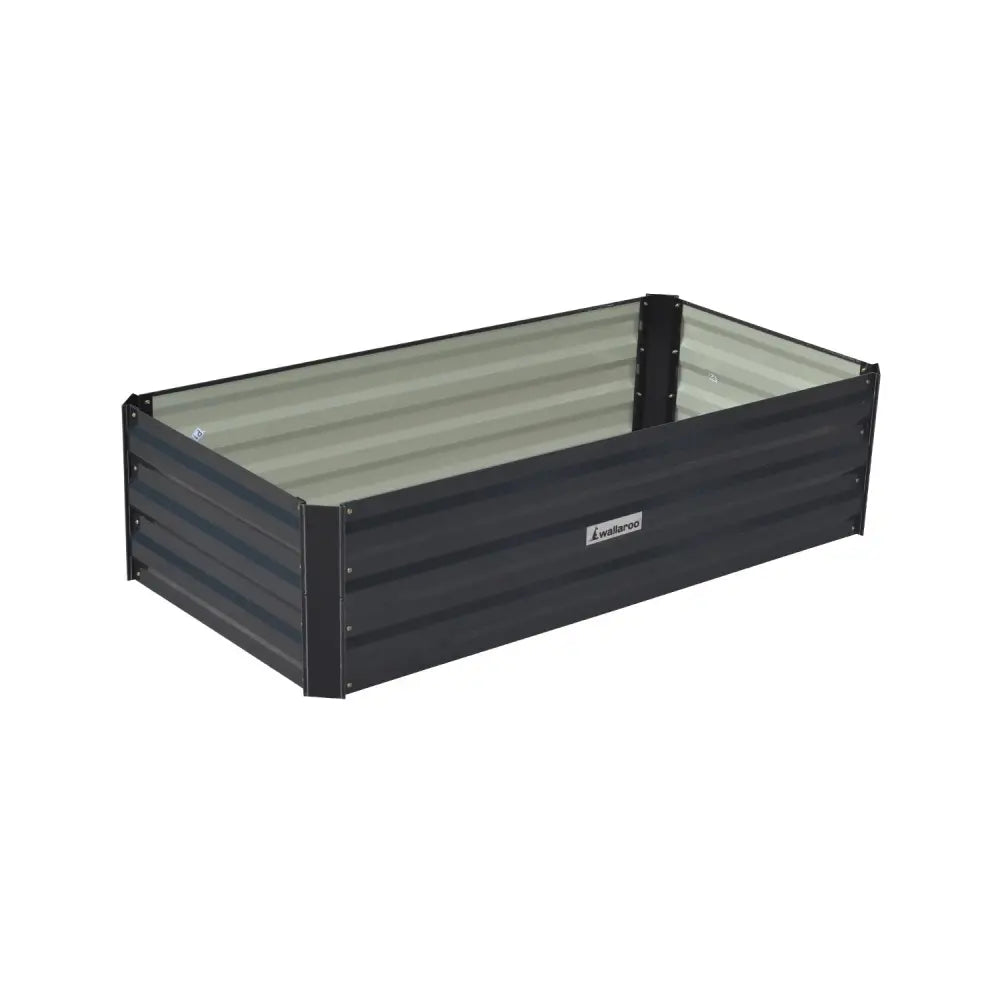 Wallaroo Garden Bed 120 x 60 x 30cm Galvanized Steel - Black - Home & Garden > Garden Beds