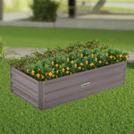 Wallaroo Garden Bed 120 x 60 x 30cm Galvanized Steel - Grey - Home & Garden > Garden Beds