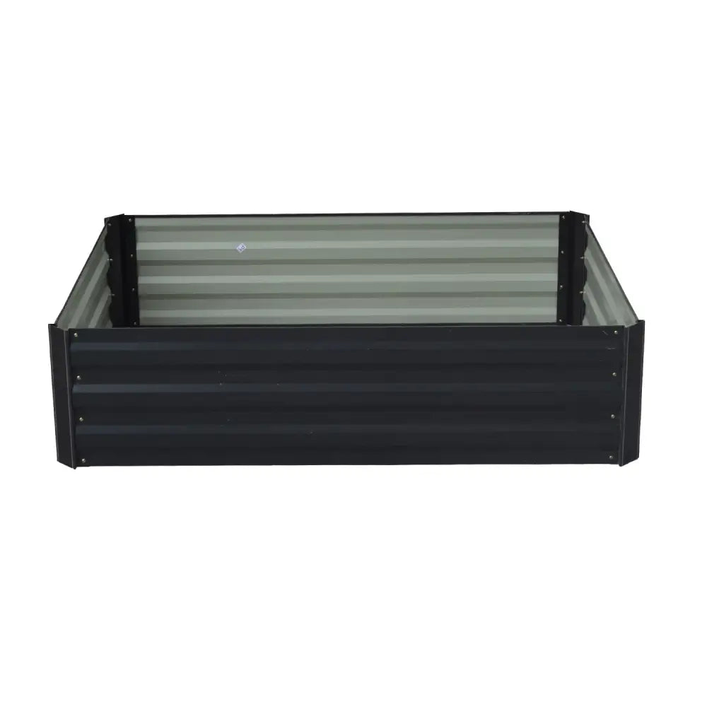 Wallaroo Garden Bed 120 x 90 x 30cm Galvanized Steel - Black - Home & Garden > Garden Beds