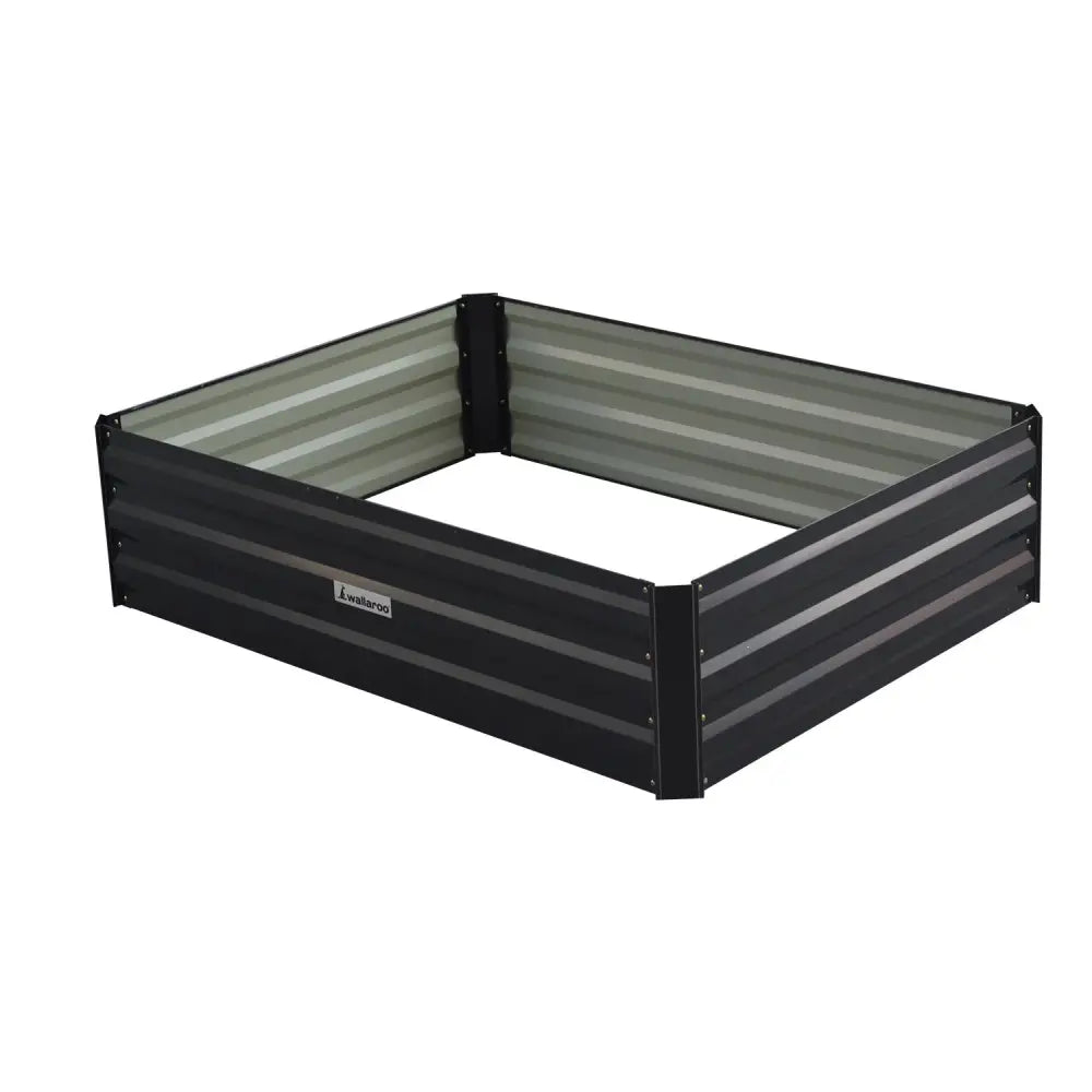 Wallaroo Garden Bed 120 x 90 x 30cm Galvanized Steel - Black - Home & Garden > Garden Beds