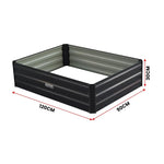 Wallaroo Garden Bed 120 x 90 x 30cm Galvanized Steel - Black - Home & Garden > Garden Beds