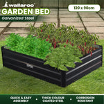 Wallaroo Garden Bed 120 x 90 x 30cm Galvanized Steel - Black - Home & Garden > Garden Beds