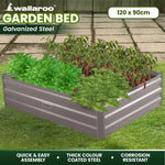 Wallaroo Garden Bed 120 x 90 x 30cm Galvanized Steel - Grey - Home & Garden > Garden Beds