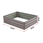 Wallaroo Garden Bed 120 x 90 x 30cm Galvanized Steel - Grey - Home & Garden > Garden Beds