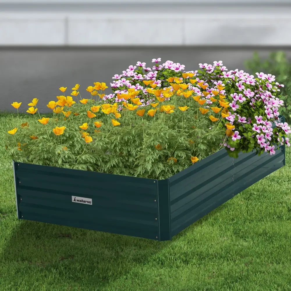 Wallaroo Garden Bed 150 x 90 x 30cm Galvanized Steel - Green - Home & Garden > Garden Beds