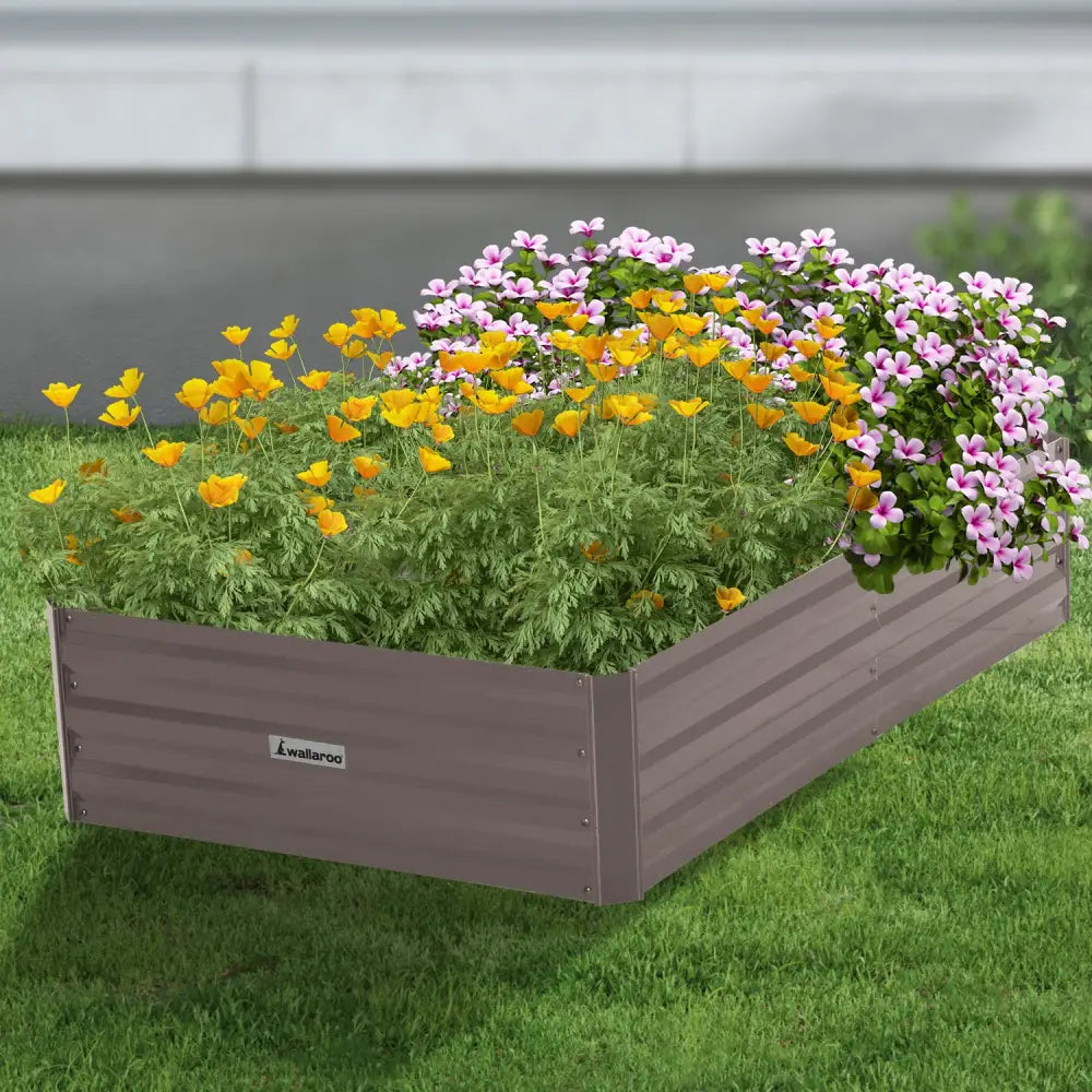 Wallaroo Garden Bed 150 x 90 x 30cm Galvanized Steel - Grey - Home & Garden > Garden Beds