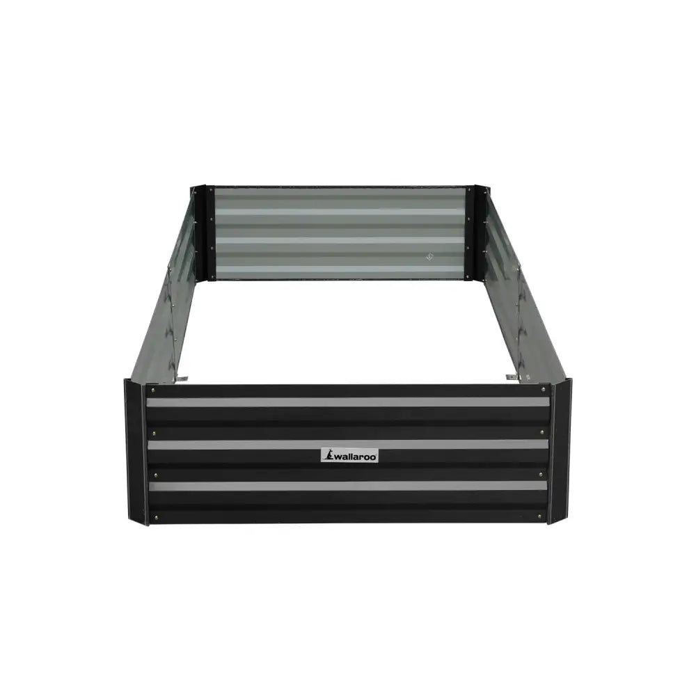 Wallaroo Garden Bed 210 x 90 x 30cm Galvanized Steel - Black - Home & Garden > Garden Beds