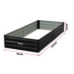 Wallaroo Garden Bed 210 x 90 x 30cm Galvanized Steel - Black - Home & Garden > Garden Beds