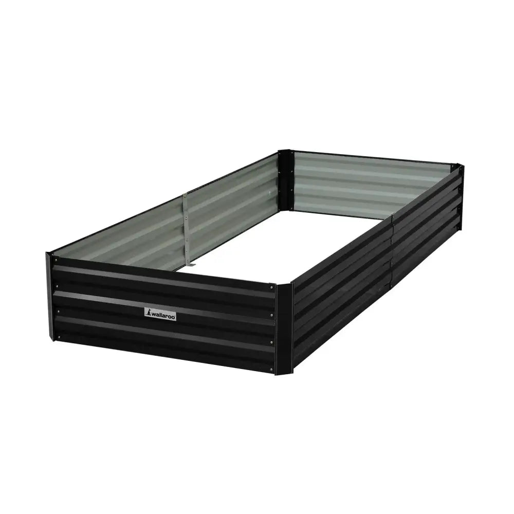Wallaroo Garden Bed 210 x 90 x 30cm Galvanized Steel - Black - Home & Garden > Garden Beds