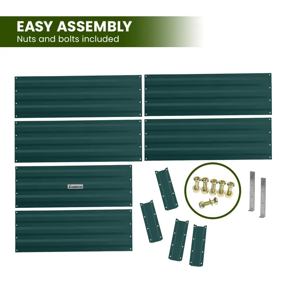 Wallaroo Garden Bed 210 x 90 x 30cm Galvanized Steel - Green - Home & Garden > Garden Beds