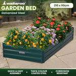 Wallaroo Garden Bed 210 x 90 x 30cm Galvanized Steel - Green - Home & Garden > Garden Beds