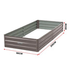 Wallaroo Garden Bed 210 x 90 x 30cm Galvanized Steel - Grey - Home & Garden > Garden Beds