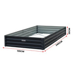Wallaroo Garden Bed 240 x 120 x 30cm Galvanized Steel - Black - Home & Garden > Garden Beds