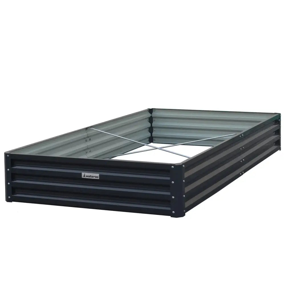 Wallaroo Garden Bed 240 x 120 x 30cm Galvanized Steel - Black - Home & Garden > Garden Beds