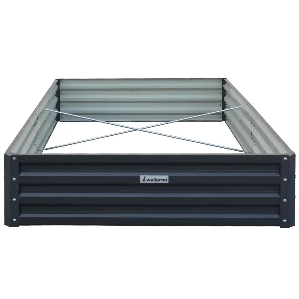Wallaroo Garden Bed 240 x 120 x 30cm Galvanized Steel - Black - Home & Garden > Garden Beds