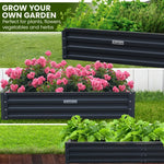 Wallaroo Garden Bed 240 x 120 x 30cm Galvanized Steel - Black - Home & Garden > Garden Beds