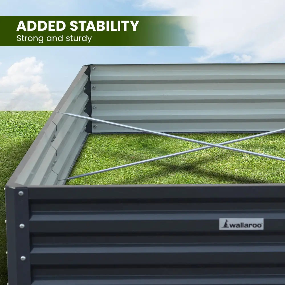 Wallaroo Garden Bed 240 x 120 x 30cm Galvanized Steel - Black - Home & Garden > Garden Beds