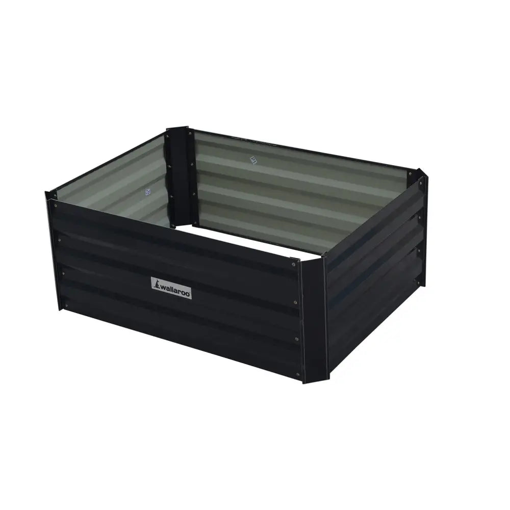 Wallaroo Garden Bed 80 x 60 x 30cm Galvanized Steel - Black - Home & Garden > Garden Beds