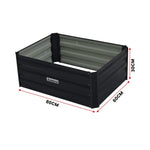Wallaroo Garden Bed 80 x 60 x 30cm Galvanized Steel - Black - Home & Garden > Garden Beds