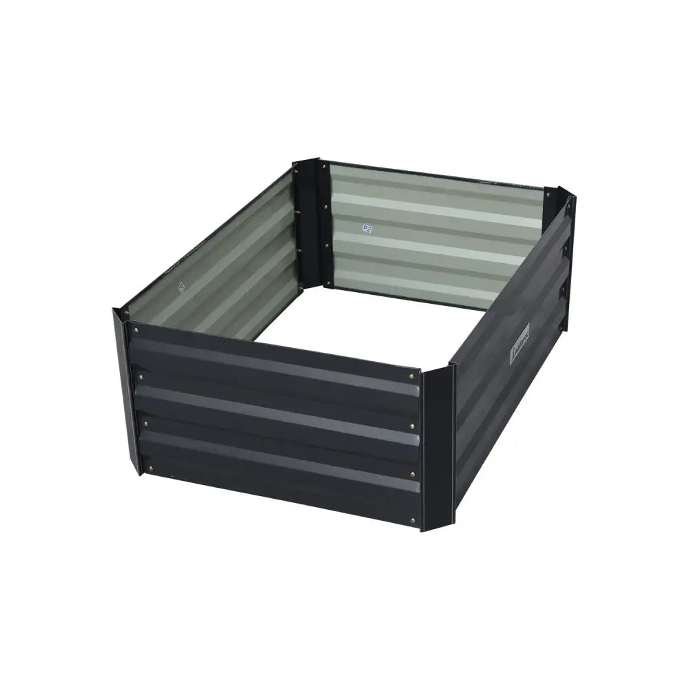 Wallaroo Garden Bed 80 x 60 x 30cm Galvanized Steel - Black - Home & Garden > Garden Beds