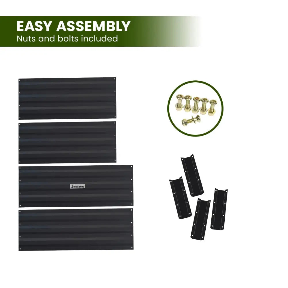 Wallaroo Garden Bed 80 x 60 x 30cm Galvanized Steel - Black - Home & Garden > Garden Beds