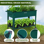 Wallaroo Garden Bed Cart Raised Planter Box 108.5 x 50.5 x 80cm Galvanized Steel - Green - Home & Garden > Garden Beds