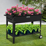 Wallaroo Garden Bed Raised 108.5 x 50.5 x 80cm Galvanized Steel Black - Home & Garden > Garden Beds