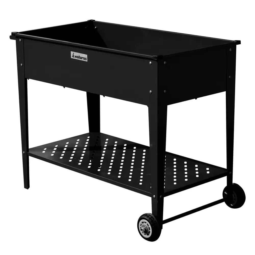 Wallaroo Garden Bed Raised 108.5 x 50.5 x 80cm Galvanized Steel Black - Home & Garden > Garden Beds