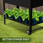 Wallaroo Garden Bed Raised 108.5 x 50.5 x 80cm Galvanized Steel Black - Home & Garden > Garden Beds